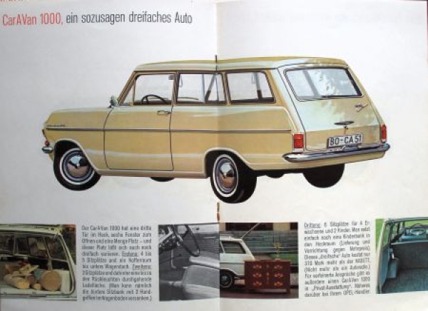 Opel Rekord Kadett Modelprogram 1965 Carbrochure-Map (1410)